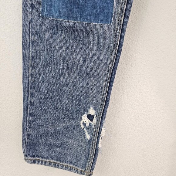 La Vie Rebecca Taylor Jeans Sz 29 Boho Patchwork Denim Straight Leg Button Fly - Picture 10 of 15